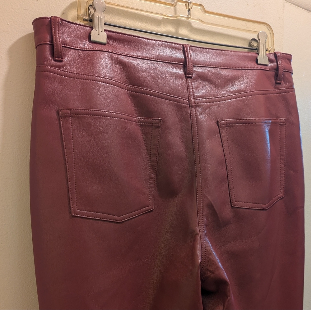 Wilfred The Melina™ Super High-Rise Pant Vegan Leather Burgundy Red- 16 - Picture 12 of 15